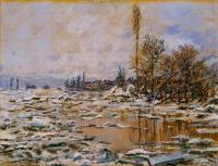 Monet, Claude Oscar - Breakup of Ice, Grey Weather